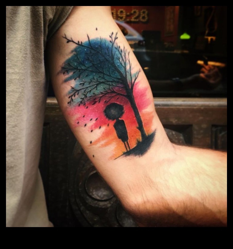 Hromatiski sapņi: akvareļu tetovējumi, kas apbur ar katru sitienu