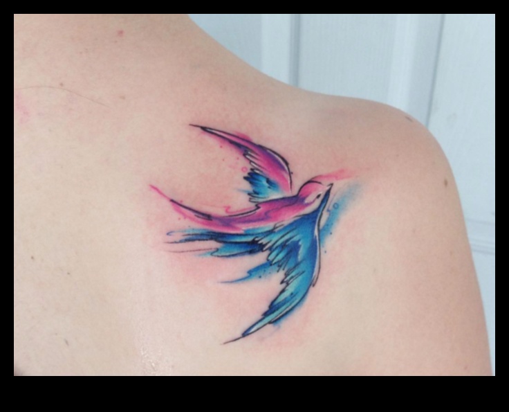 Hromatiski sapņi: akvareļu tetovējumi, kas apbur ar katru sitienu